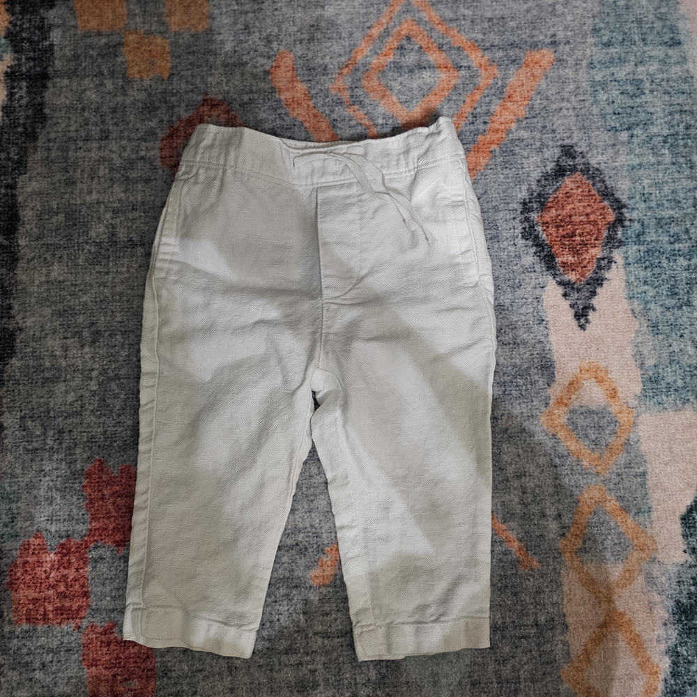 Janie and Jack White Linen Pants